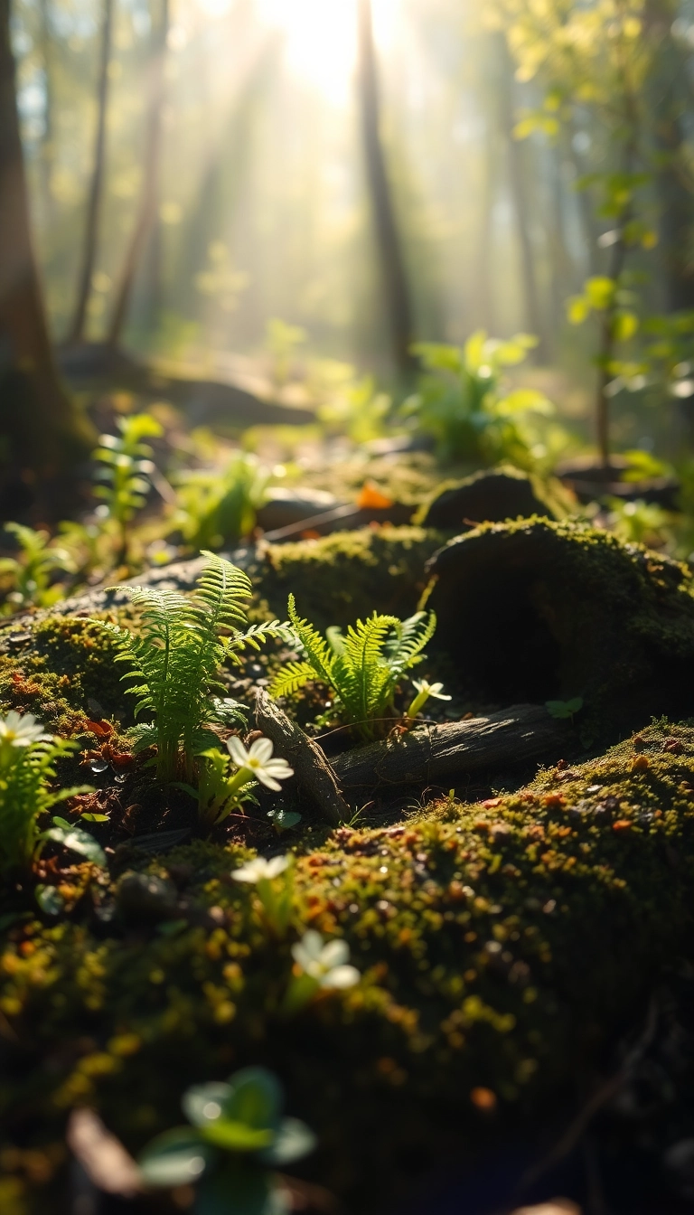 HD iPhone Spring Forest Floor Gorgeous Background Royalty-Free Stock Photo